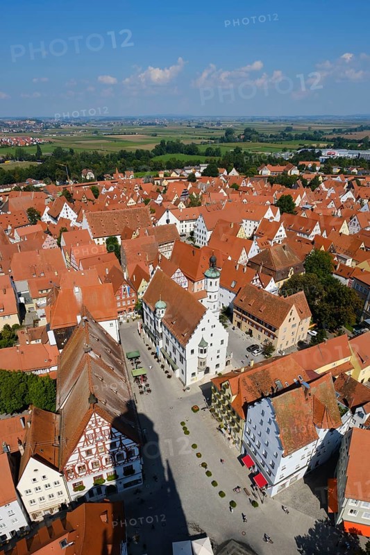 View from the tower Daniel of St. George's Church over the old town with the town hall