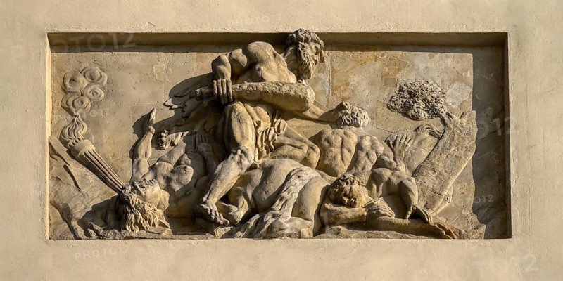 Bas-relief depicting scenes from Greek mythology