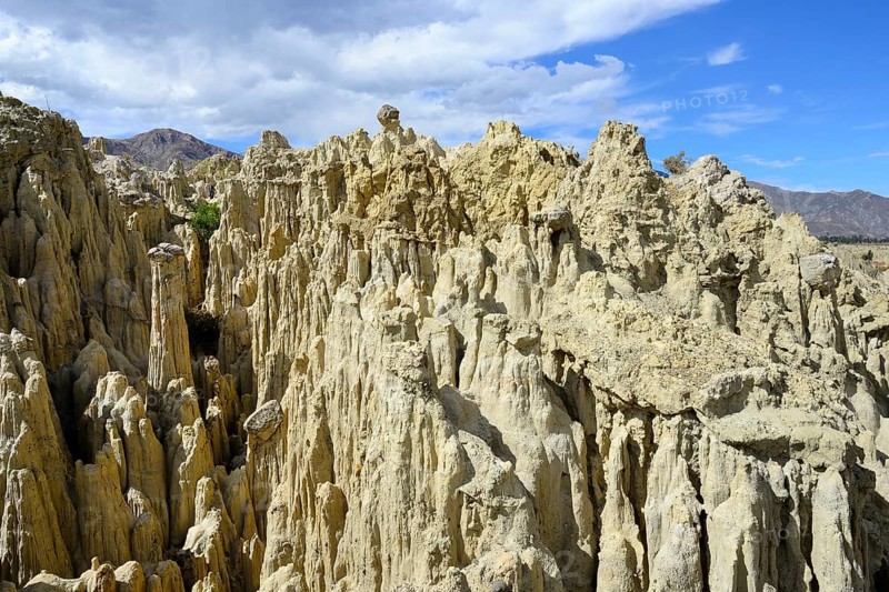 Bizarre rock formations in the Valle de la Luna