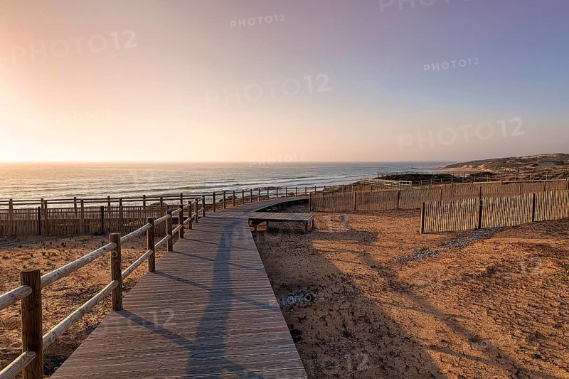 Wooden jetty on the Atlantic Ocean