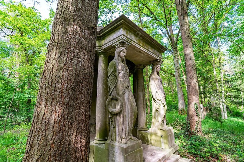 Mausoleum at the historic cemetery Suedwestkirchhof Stahnsdorf