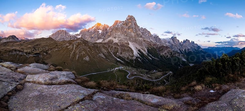 Cimon della Pala at sunset