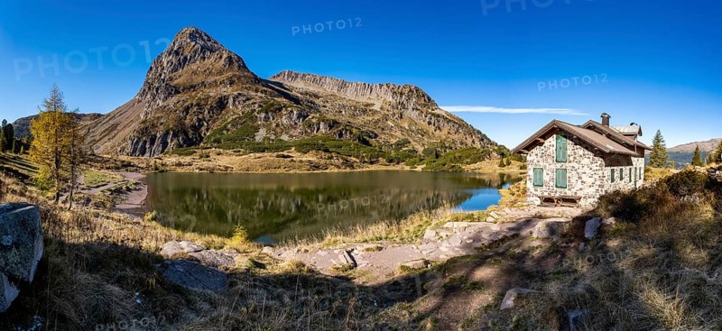 Hut at the Colbricon Lake
