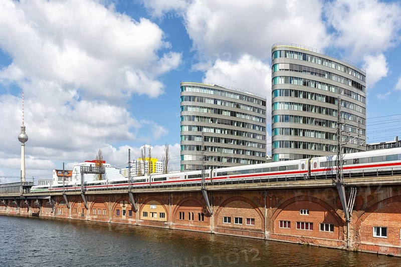 ICE 2 train of Deutsche Bahn DB at Jannowitzbruecke in Berlin