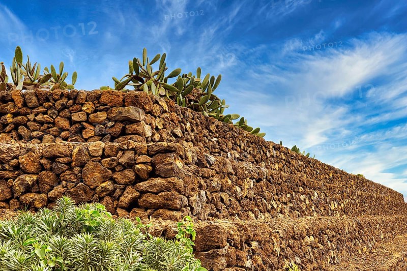 Pyramid of lava stones