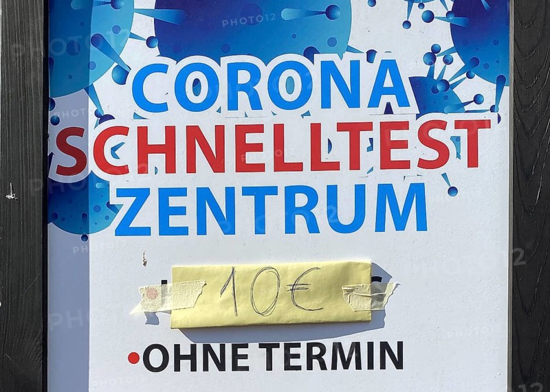 Since 01.10.2021 Coronatests are chargeable