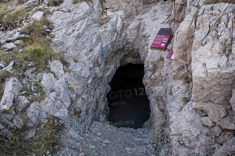 Old war tunnel on Monte Castellaz