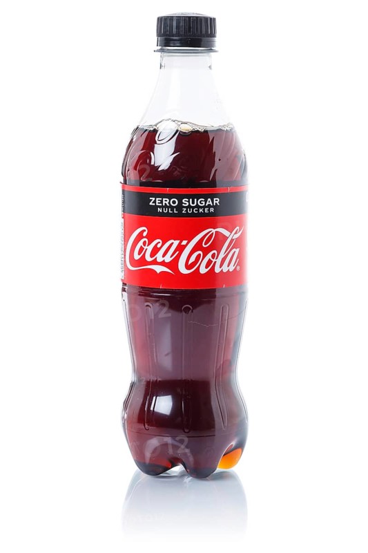 Coca Cola Coca-Cola Coke Zero Sugar Lemonade Soft Drink Beverage in a Plastic Bottle Cut-out isolated against a white background
