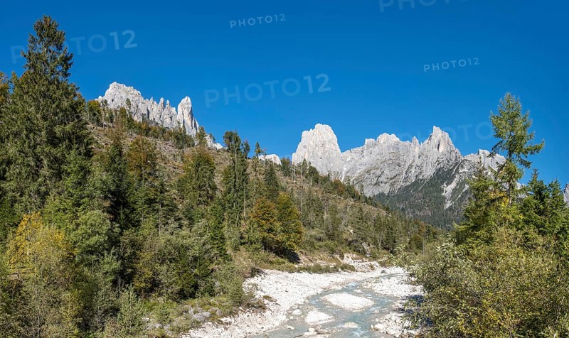 Mountain stream flowing through Val Pradidali