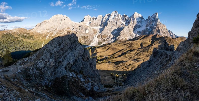 View from Monte Castellaz to Cimon della Pala