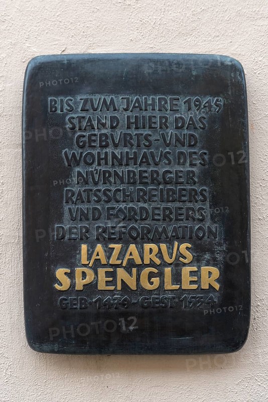 Commemorative plaque to Lazarus Spengler