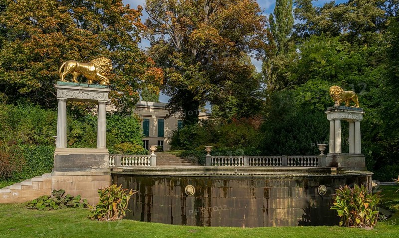 The palace park in Glienicke with Lion's Gate