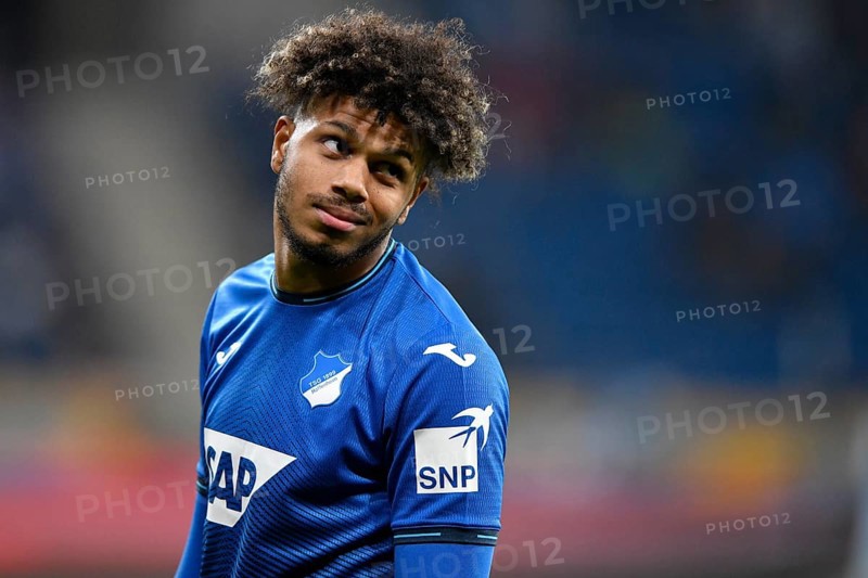 Georginio Rutter TSG 1899 Hoffenheim winks to fans in the South Stand