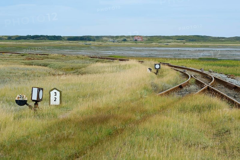Hand switch and track of the island railway