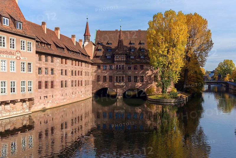 Autumnal view of the historic Heilig Geist Spital