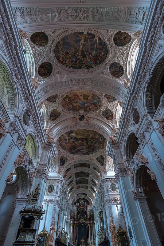 Baroque church interior of the collegiate basilica