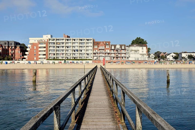 Sailors' bridge at the main bathing beach of Wyk auf Foehr