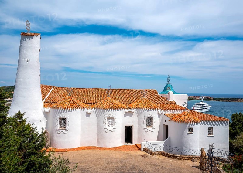 The white church Stella Maris in Porto Cervo