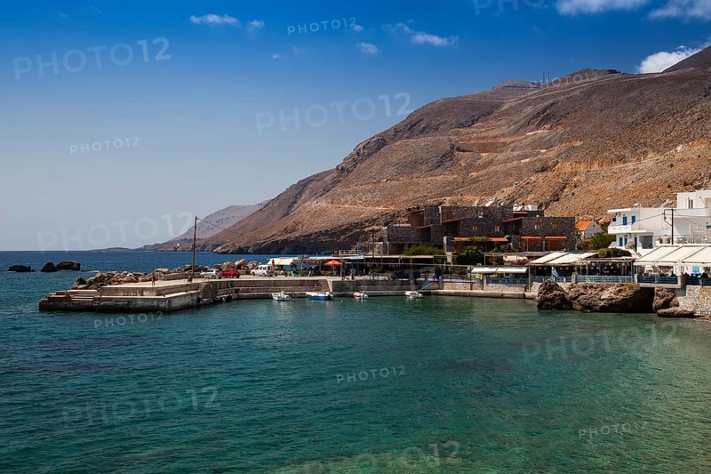 Village and harbor on the coast