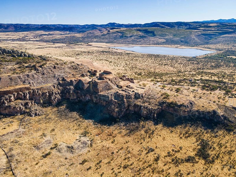 Aerial of the archeological site La Quemada also known as Chicomoztoc