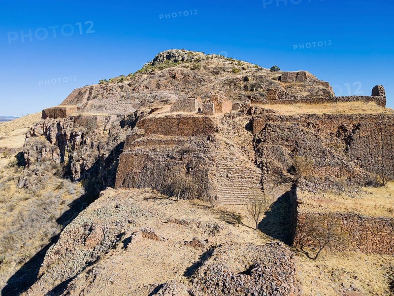 Aerial of the archeological site La Quemada also known as Chicomoztoc