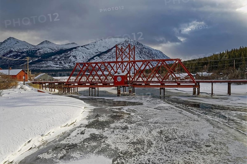 Historic railway bridge in Carcross on the former White Pass and Yukon Route from Skagway