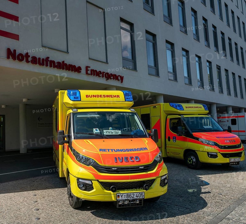 Berlin Fire Brigade ambulance at the Charite emergency room