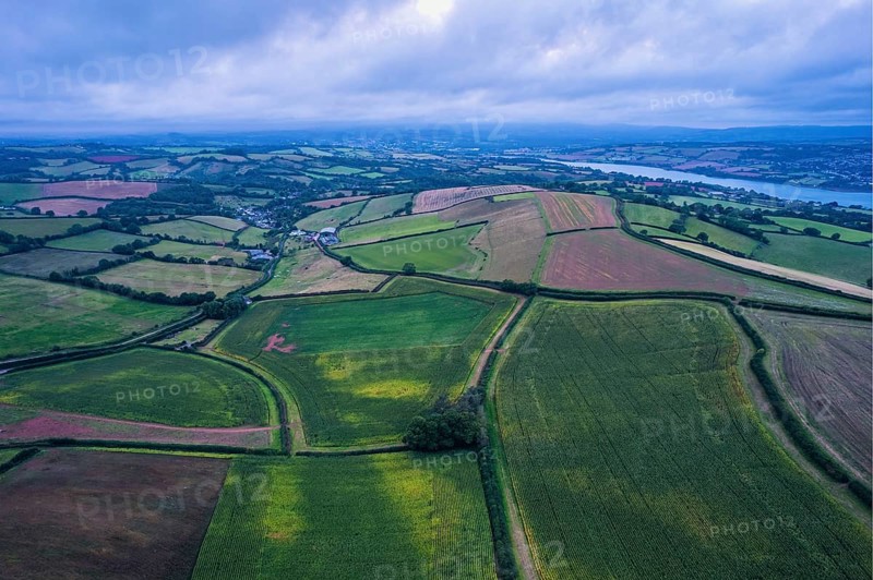 Villages and Fields over Labrador Bay and River Teign