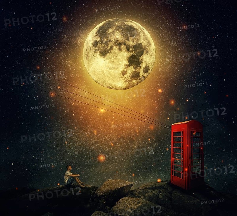 Imaginary view as a young man sitting on the cliff