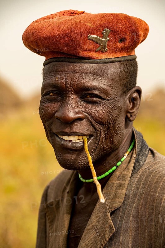 Scar face as a mark of beauty man from the Jiye tribe