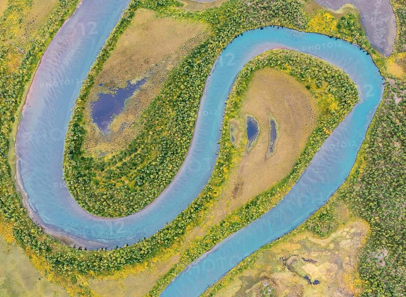 River landscape from the air