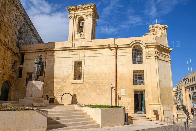 First building first church when Valletta was founded in 1566