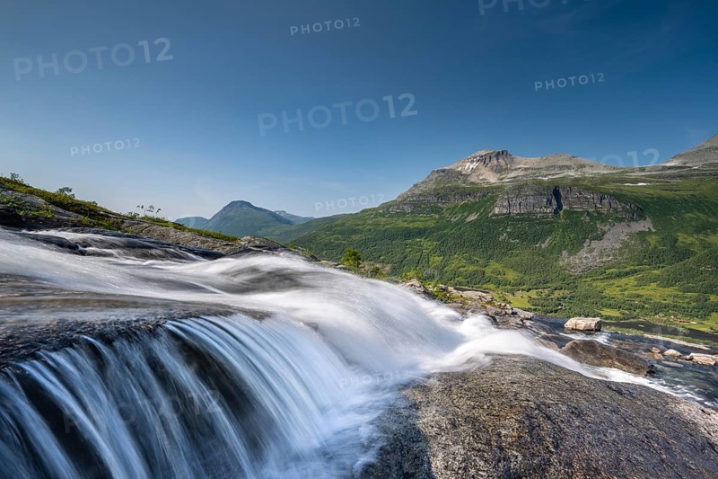 Waterfall flowing in Innerdalen High Valley