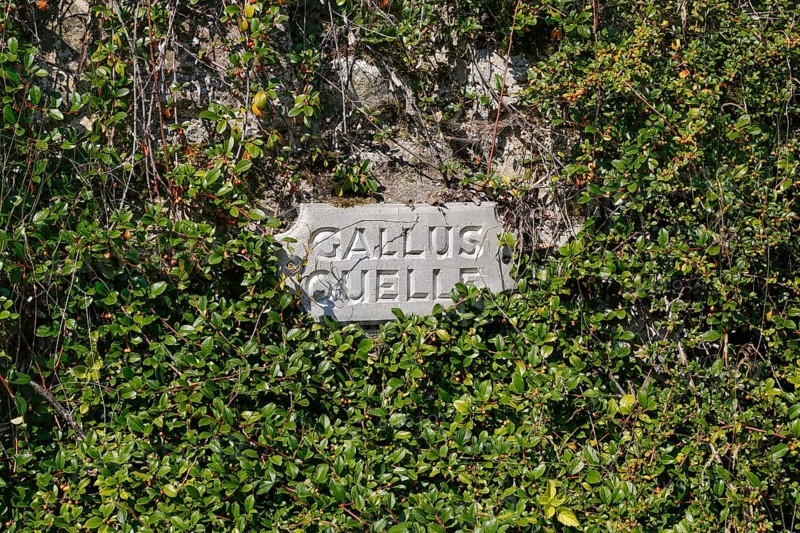 Stone tablet at the Gallus spring