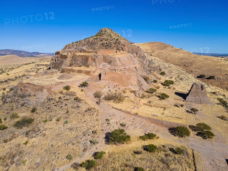 Aerial of the archeological site La Quemada also known as Chicomoztoc