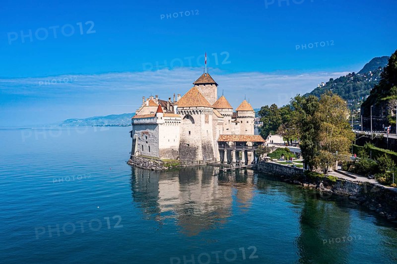 Aerial of the Chillon Castle