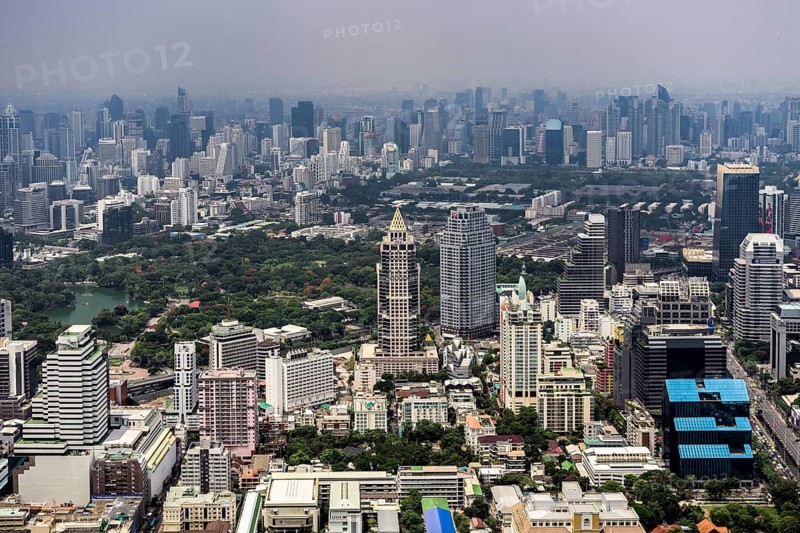 Skyline with Lumphini Park