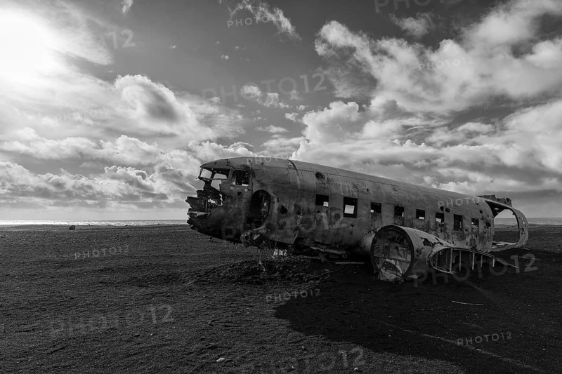 Plane wreckage on the lava beach of Solheimasandur