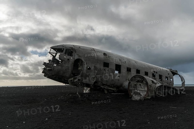 Plane wreckage on the lava beach of Solheimasandur
