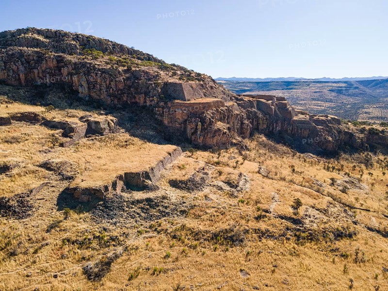Aerial of the archeological site La Quemada also known as Chicomoztoc