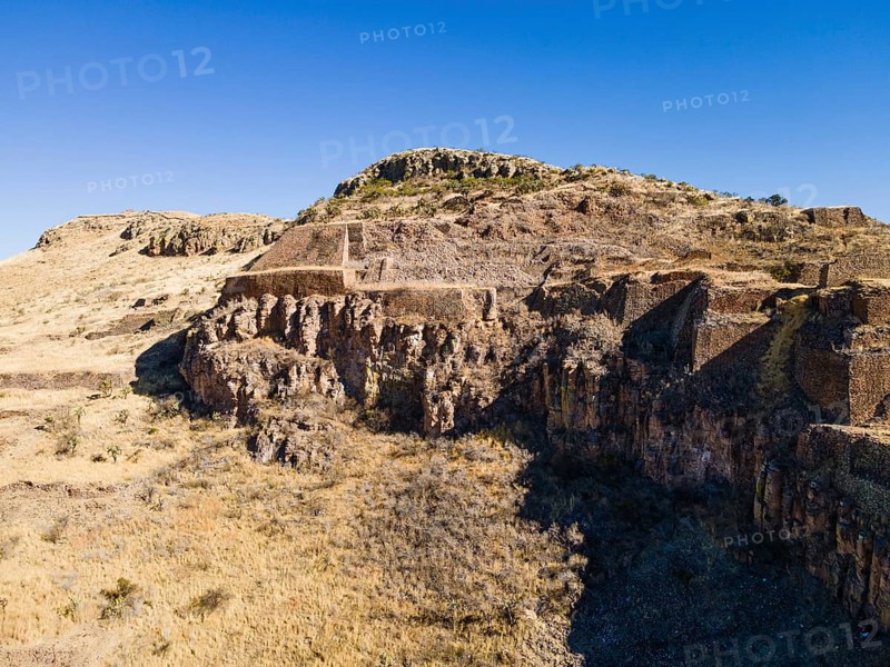Aerial of the archeological site La Quemada also known as Chicomoztoc