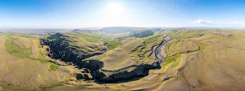 Aerial view of Fjaorargljufur Canyon