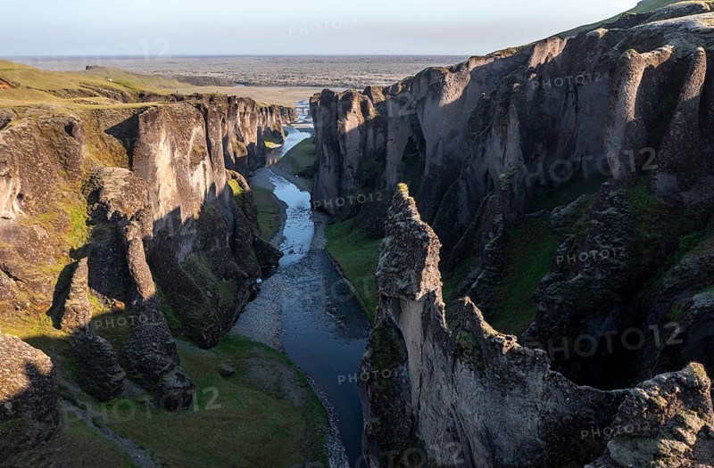 Aerial view of Fjaorargljufur Canyon