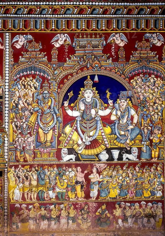 Wedding scene of Sri Meenakshi and Sundareswarar