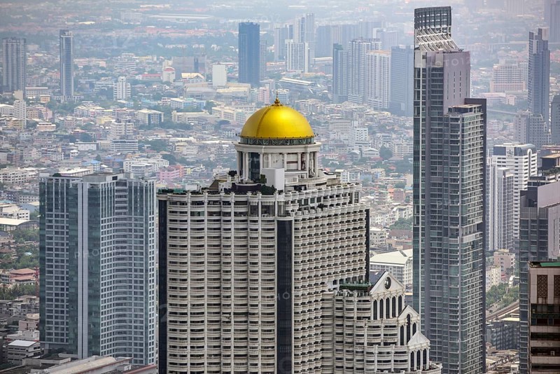 Skyline with State Tower Hotel Lebua golden dome