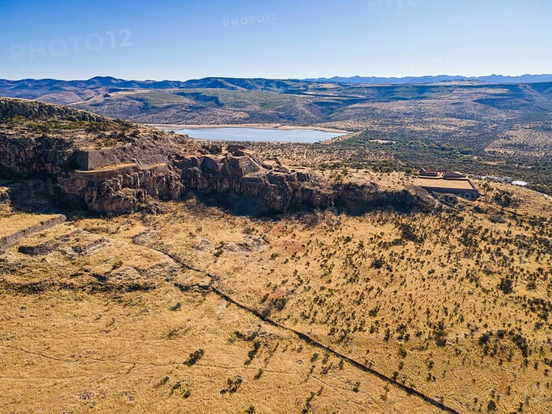 Aerial of the archeological site La Quemada also known as Chicomoztoc