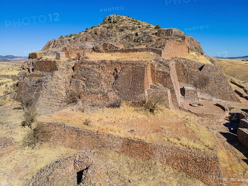 Aerial of the archeological site La Quemada also known as Chicomoztoc