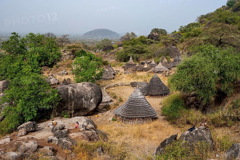 Traditionally built huts of the Laarim tribe