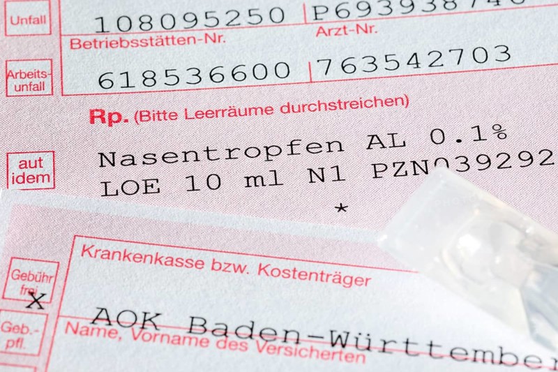 Prescription for nasal drops