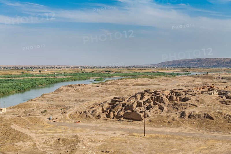 Overlook over the Tigris river from the Unesco site the old Assyrian town of Ashur or Assur